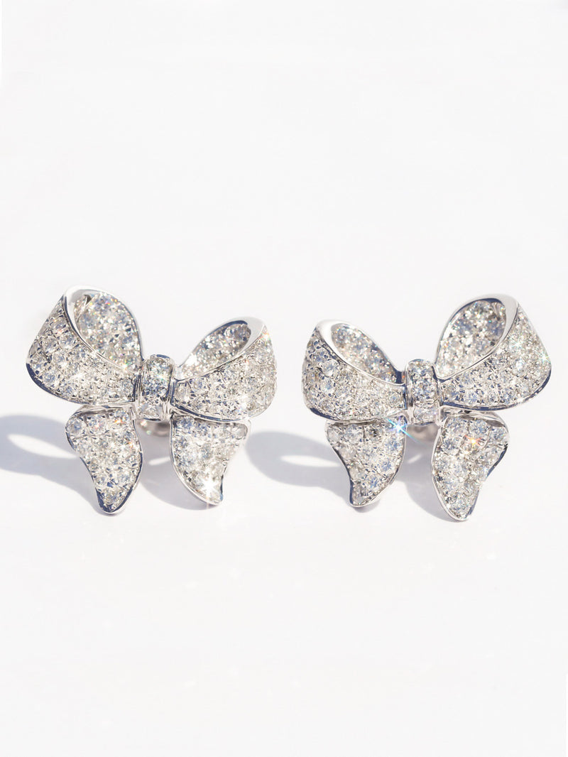 Audrey bow crystal earrings