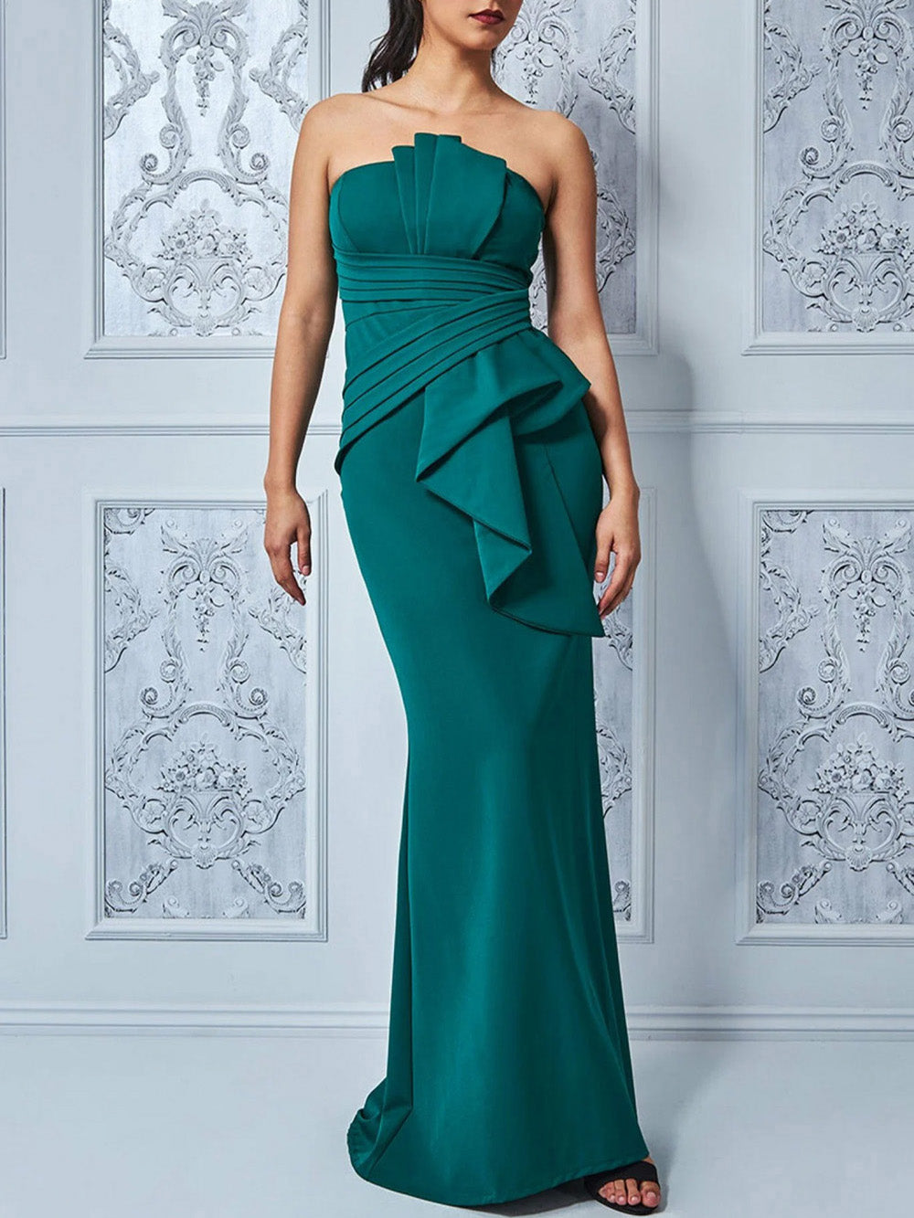 Hudson maxi dress in emerald green