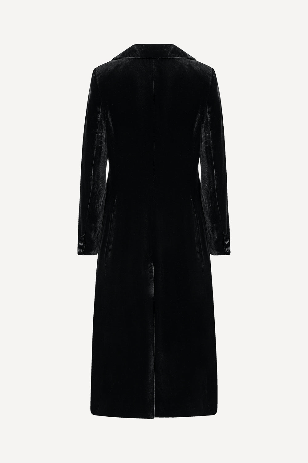 Black velvet coat on a white background