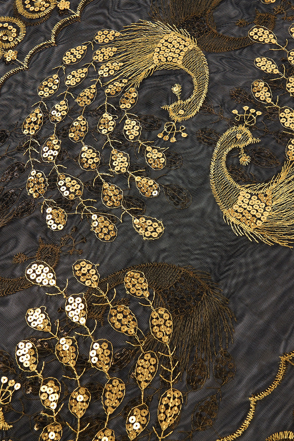 Peacock shawl in gold