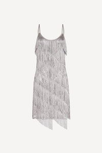 Hundred Watt tassel dress in silver