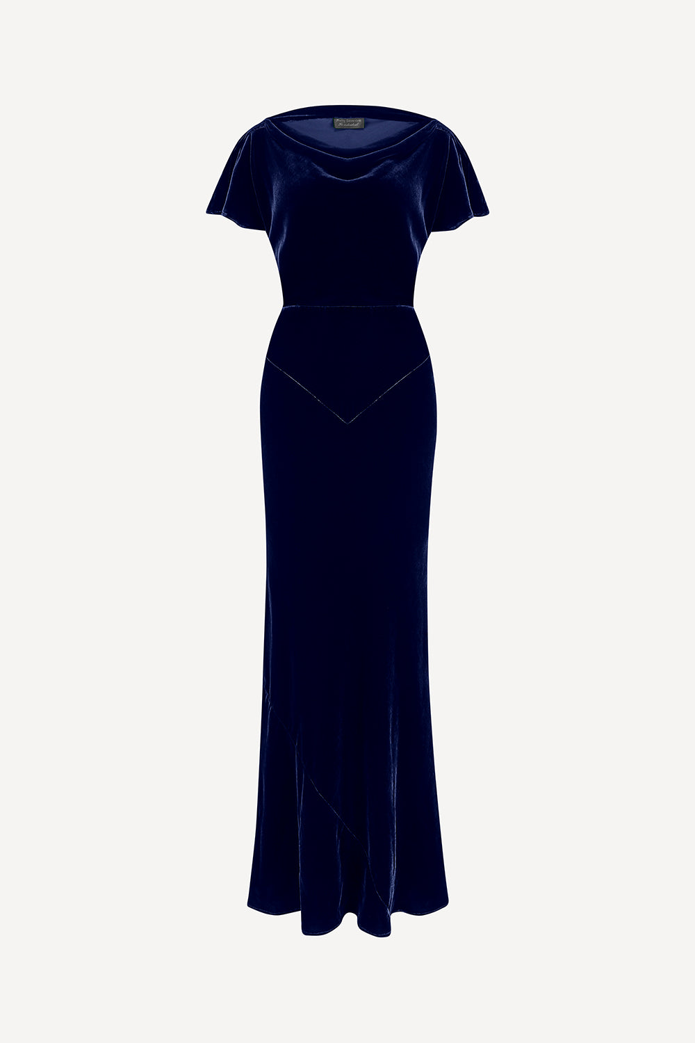 Agatha maxi dress in midnight silk velvet