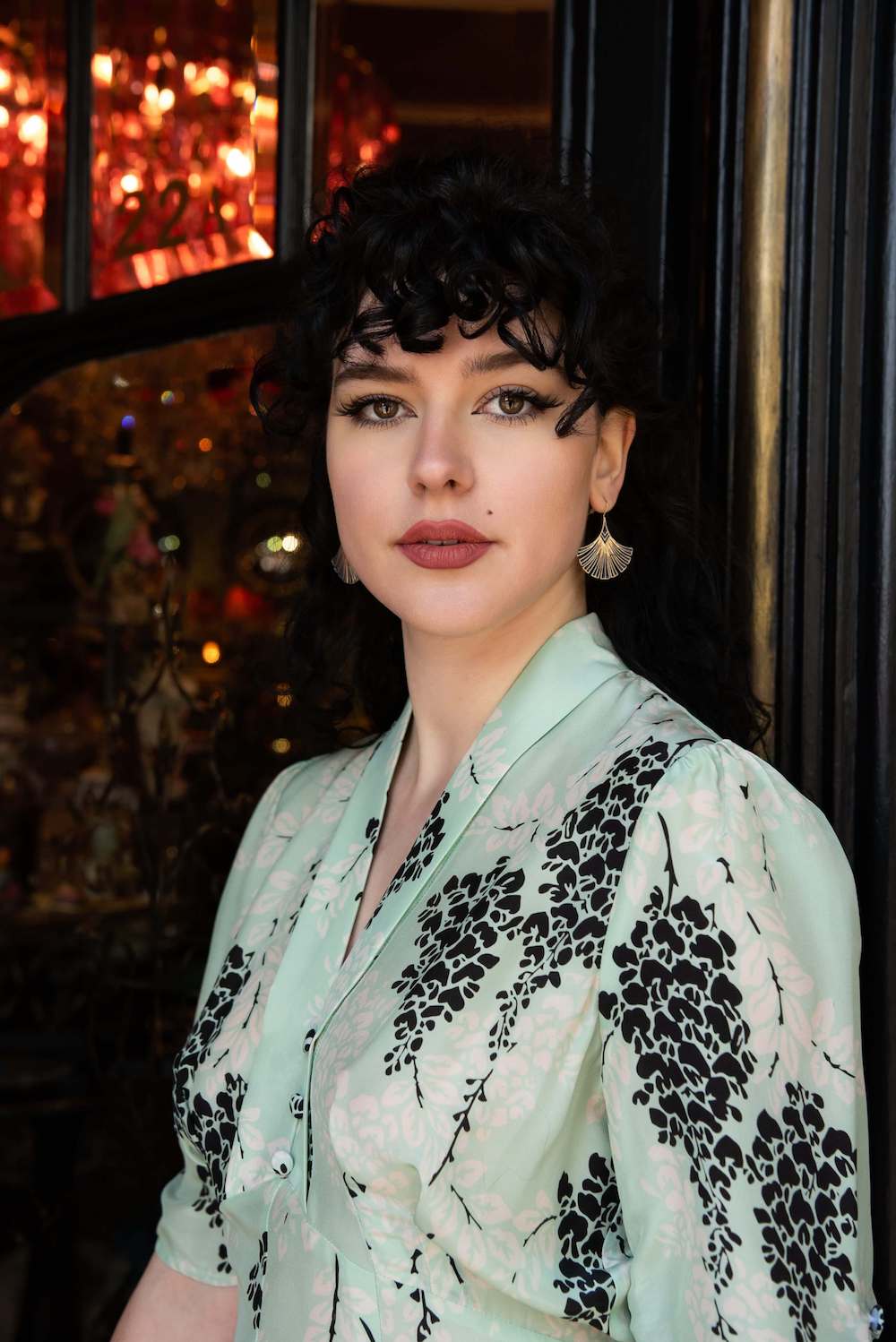 Alana jumpsuit in aqua Wisteria print