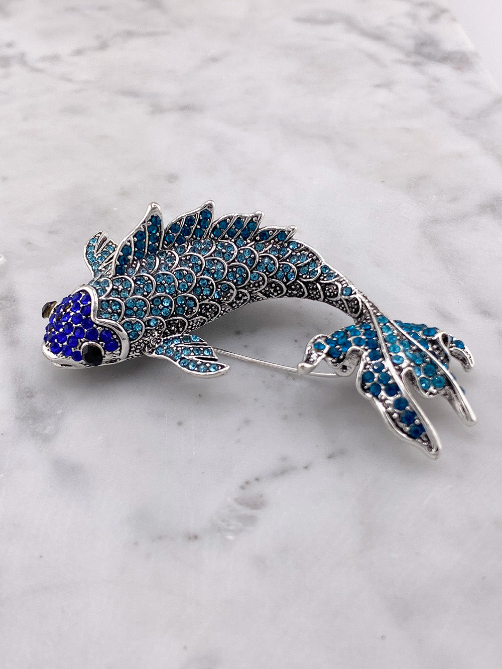 Blue Koi Carp brooch