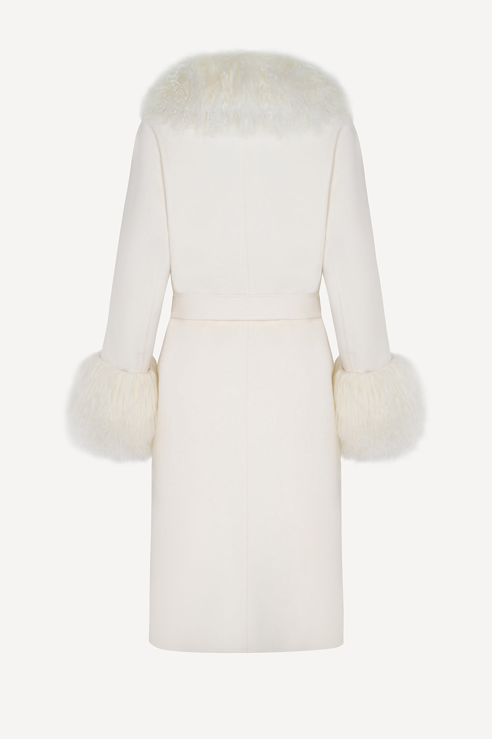 Cashmere & shearling coat in white