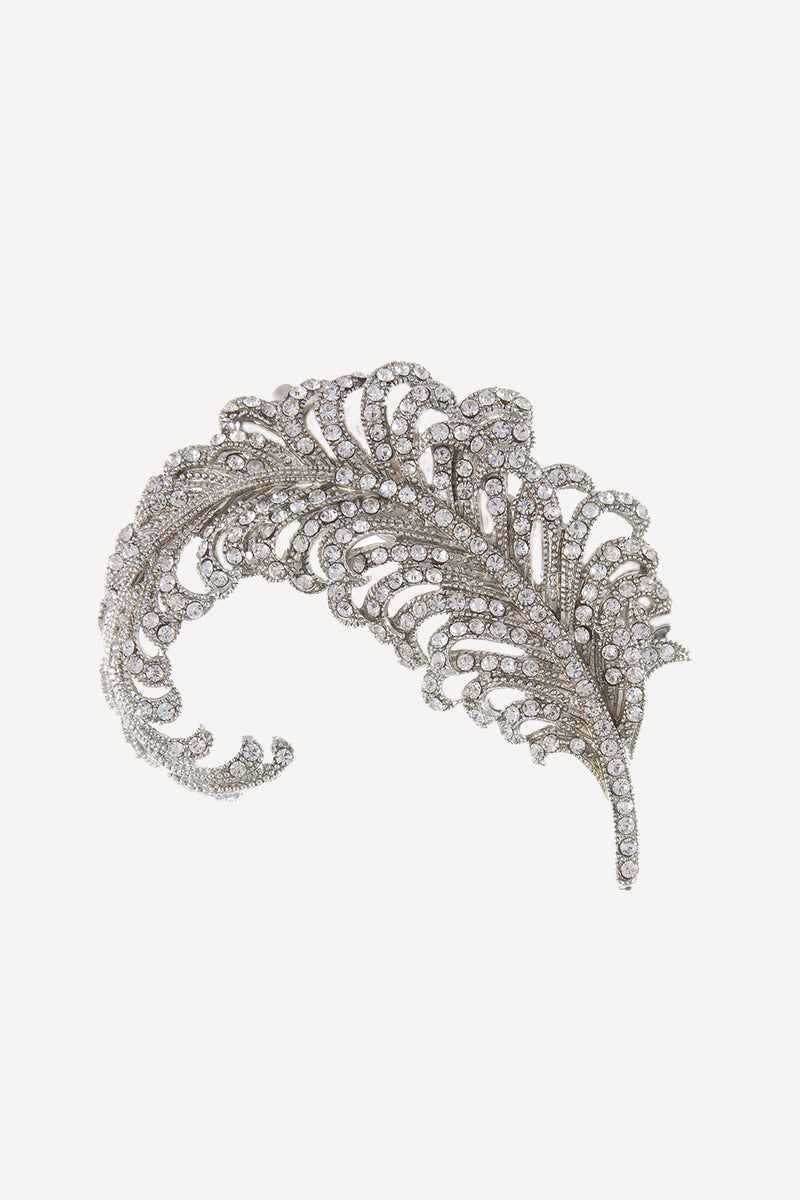 Deco feather brooch