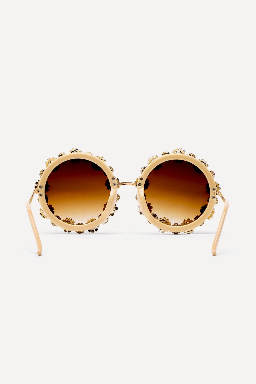 Round floral gem sunglasses in pink