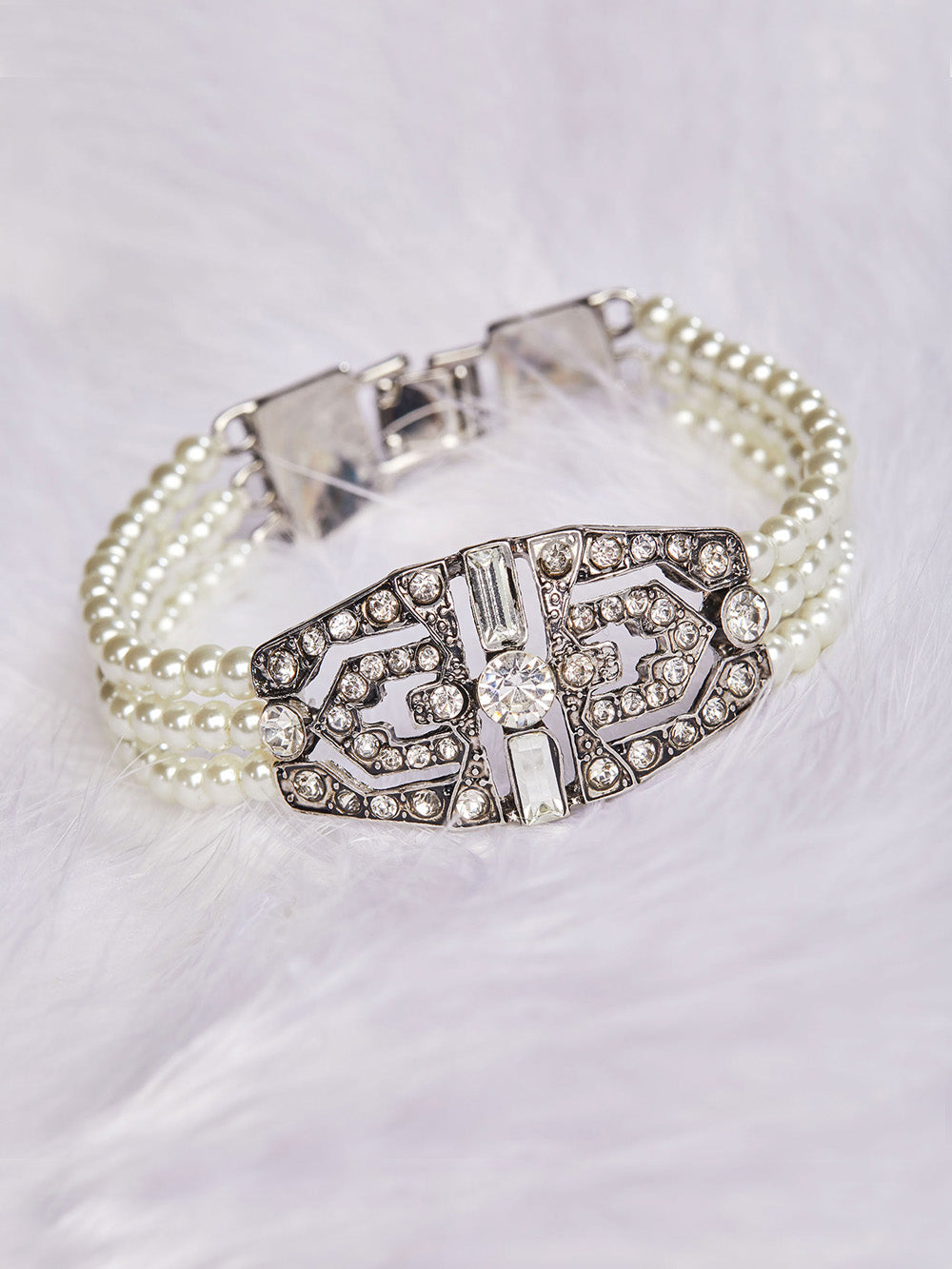 Diamante & Pearl Deco bracelet