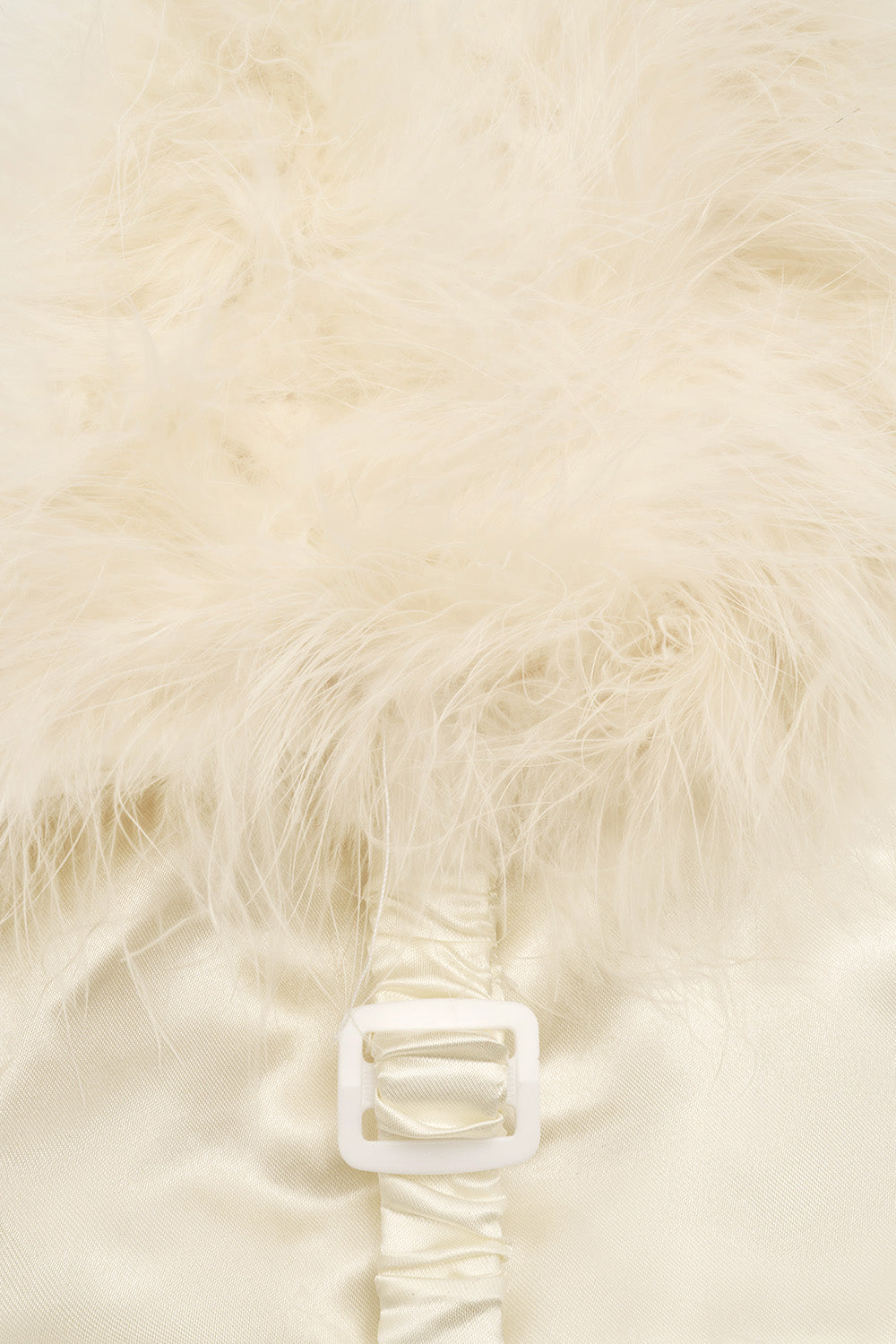 Feather bolero jacket in ivory cream