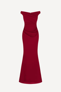 Bella gown in ruby red