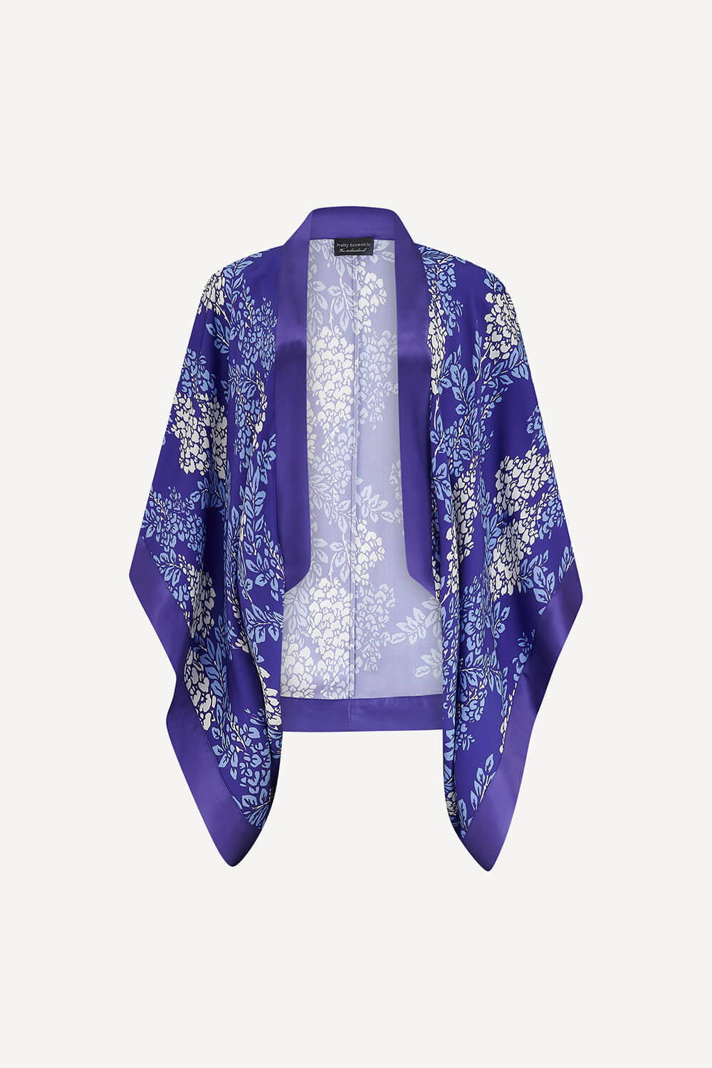 Kimono shrug in purple Wisteria print