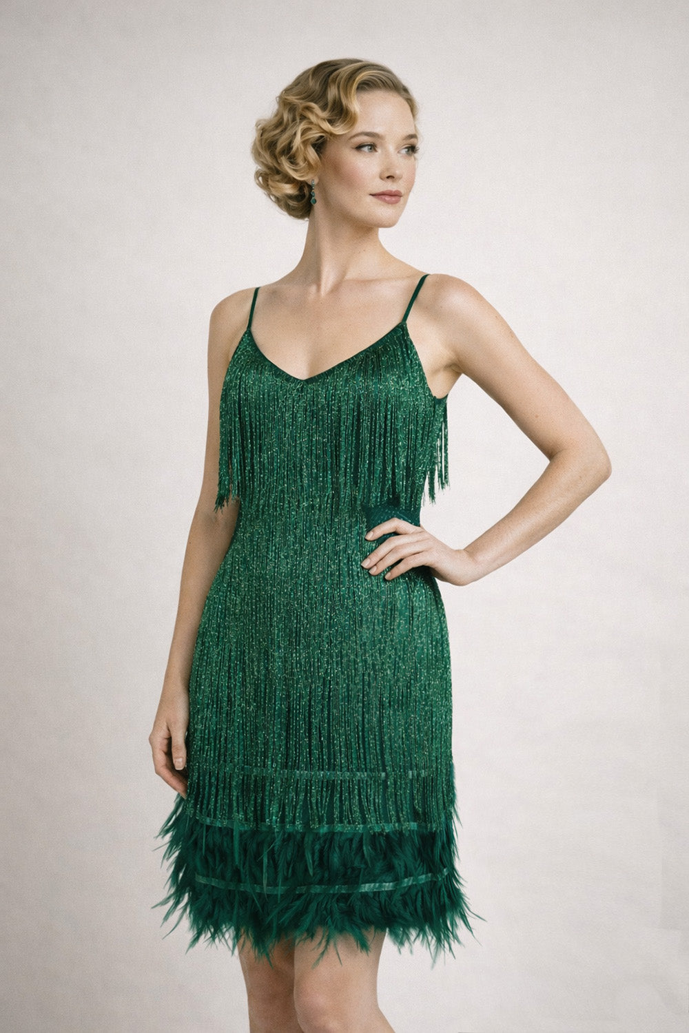 Hundred Watt tassel dress in green