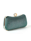 Velvet & pearl handbag in green