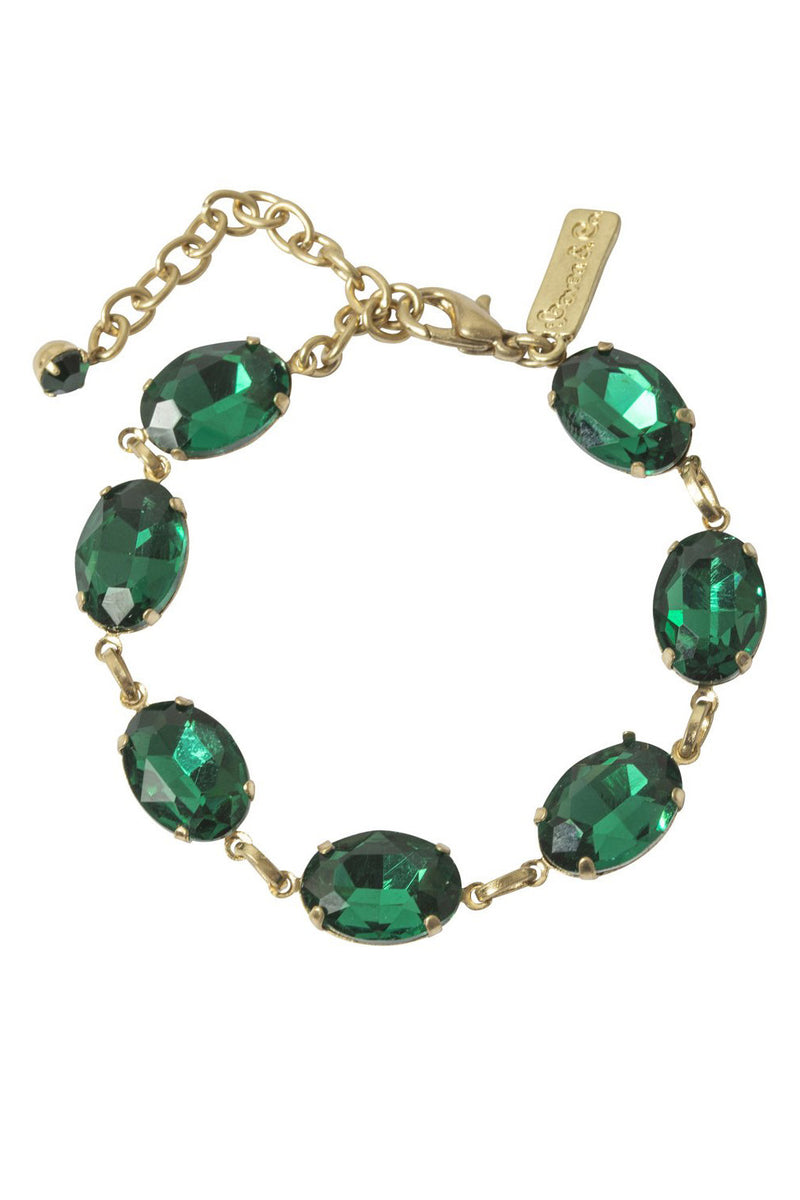Oval emerald green bracelet