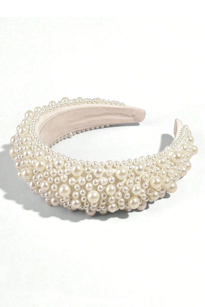 Pearl halo headband in ivory