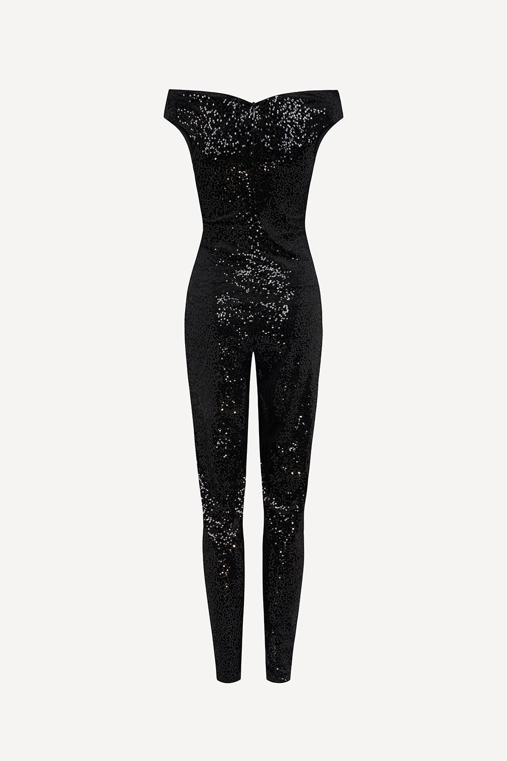 Femme totale sequin jumpsuit in jet black