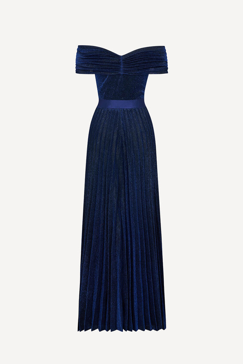 Sadie gown in navy lurex