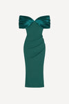 Corset dress in emerald