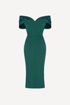 Corset dress in emerald