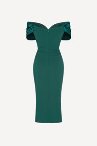 Corset dress in emerald