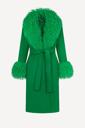 Million dollar baby wool cashmere coat in green