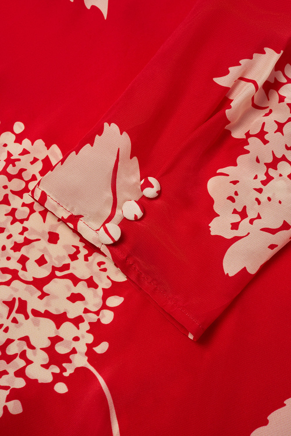 Mabel dress in red Hydrangea print
