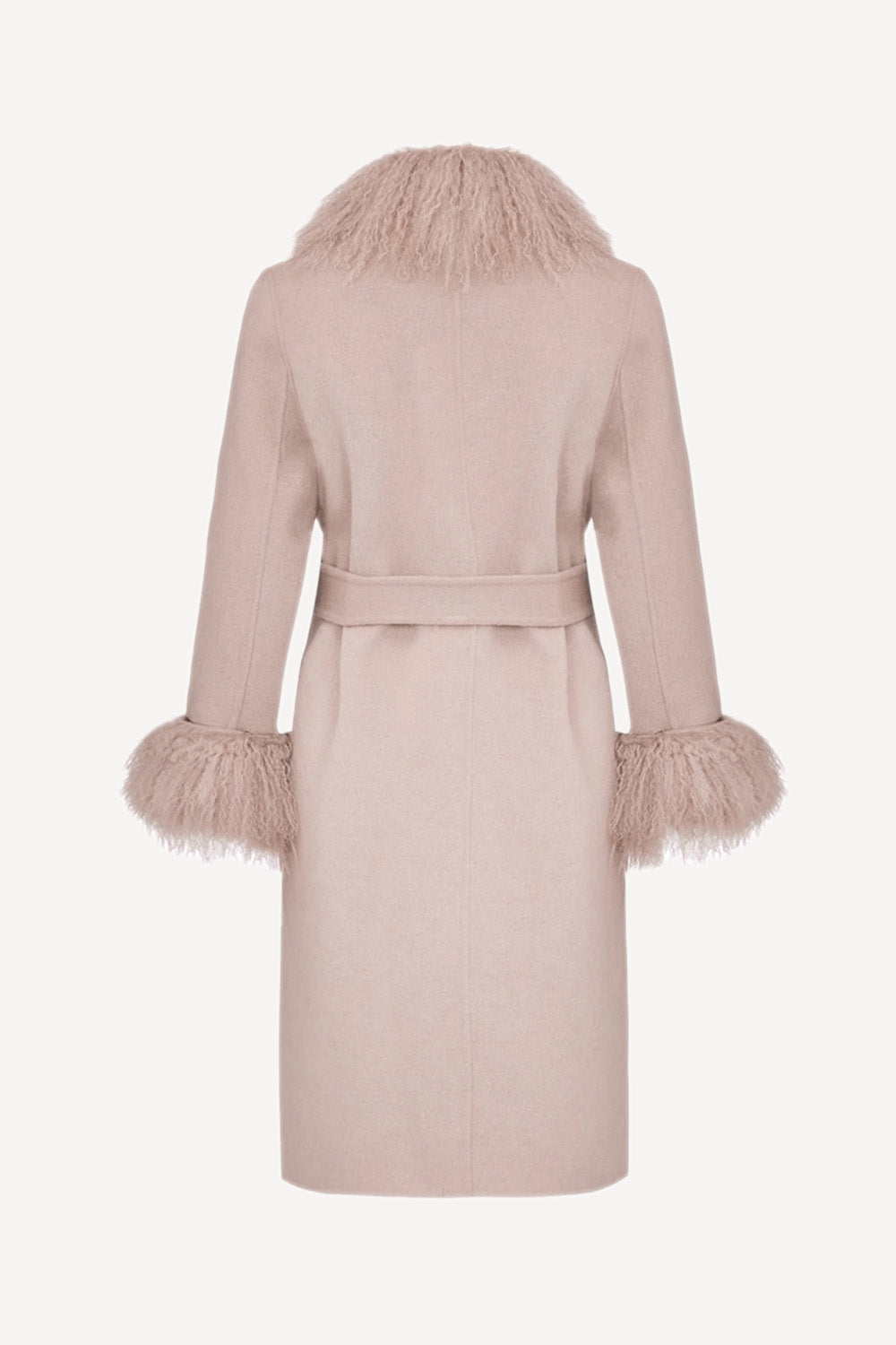 Cashmere & shearling coat in soft pink