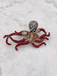 Octopus brooch in bronze