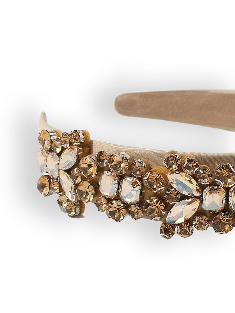 Crystal headband in pale gold