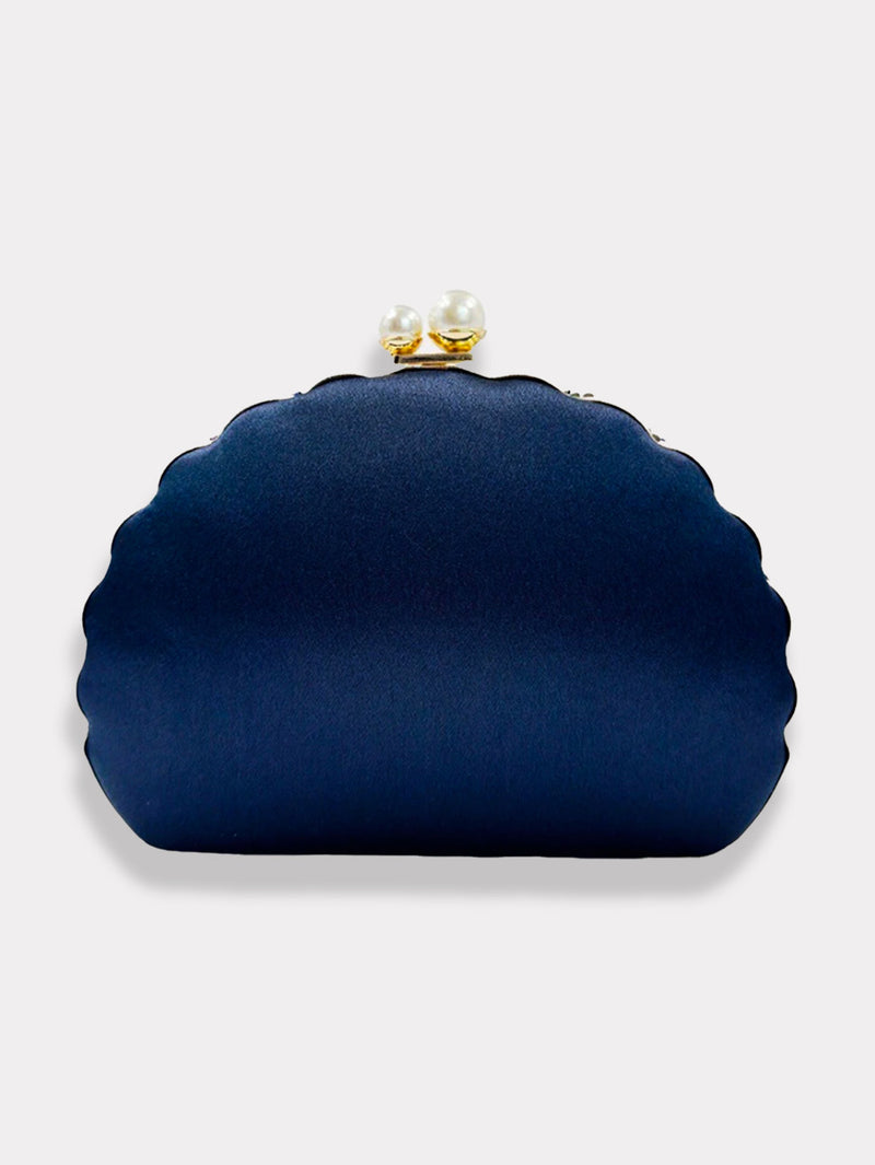 Peacock clamshell handbag