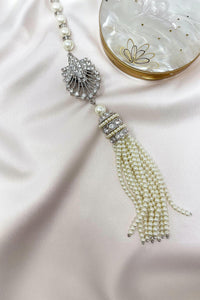 Deco pearl tassel necklace