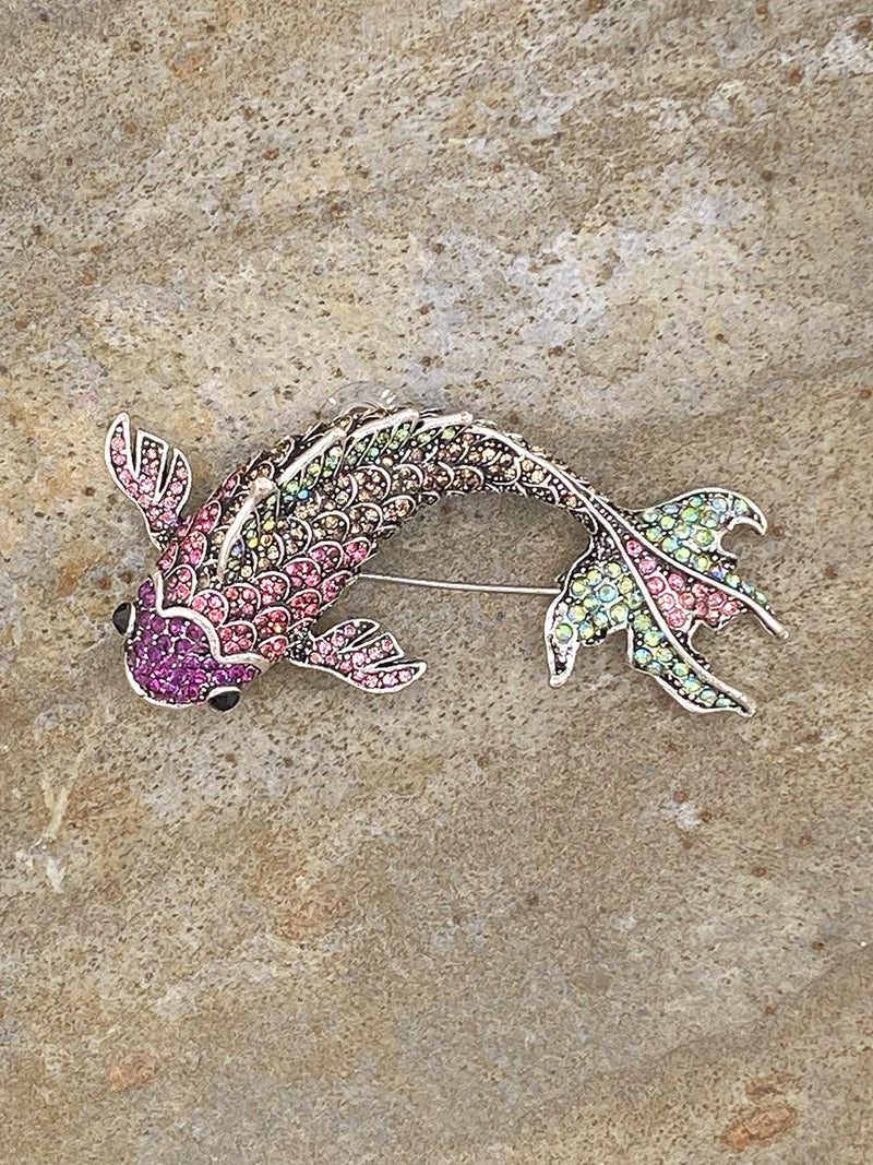 Pink Koi Carp brooch