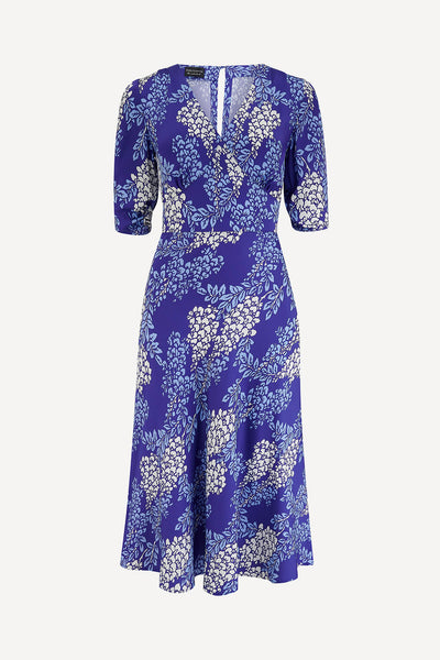 ruched dresses midi Powder Blue Square Neck Ruched Long Sleeve Midi Dress – AX Paris US
