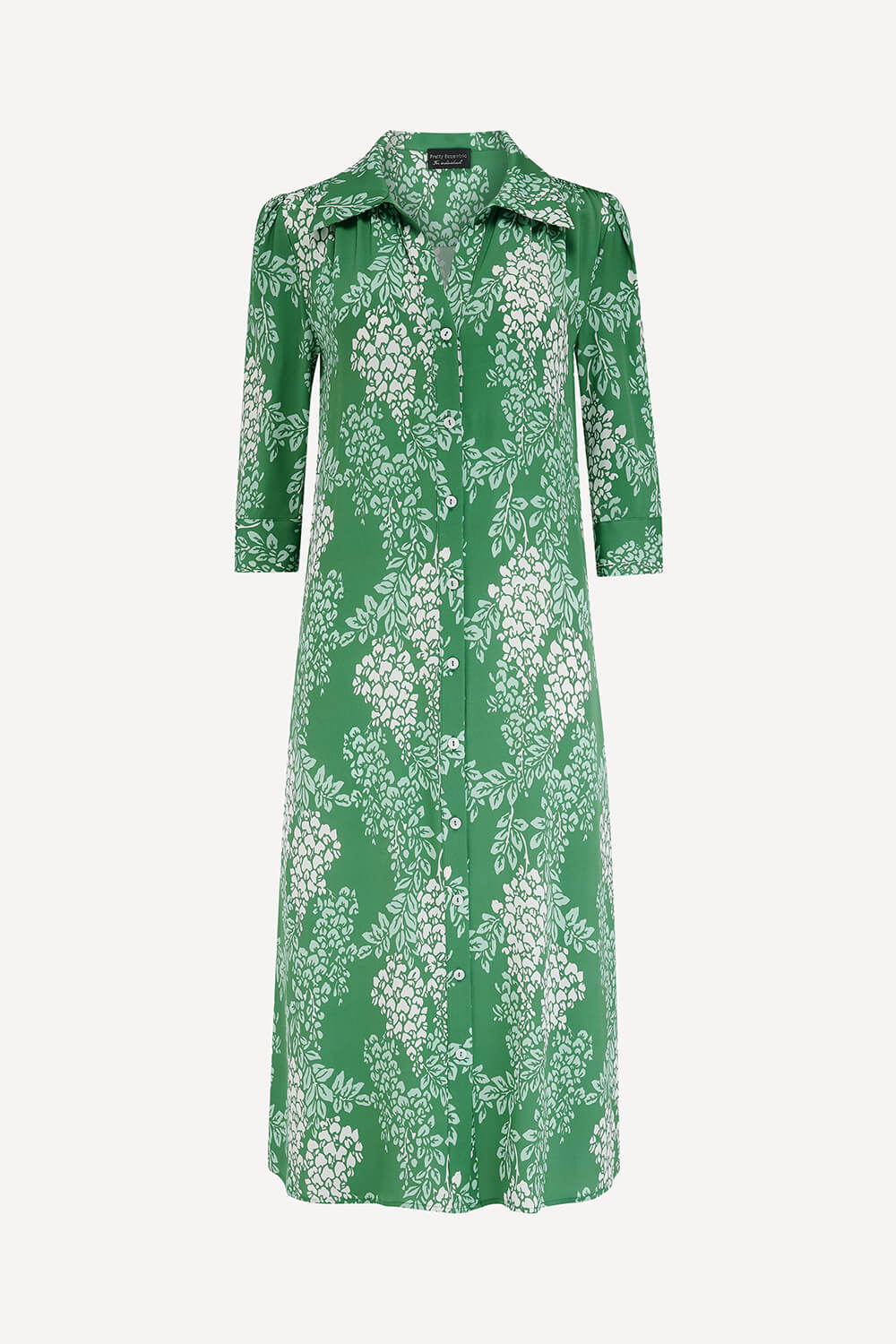 Vera shirt dress in green Wisteria print