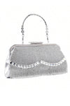 Crystal tassel handbag in silver