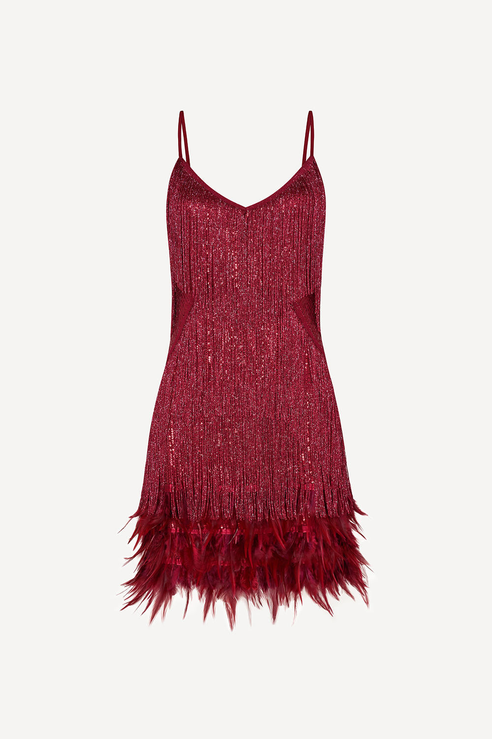 red fringe dress uk PQ Swim Passion Vanessa Strapless Fringe Dress M/L / Red