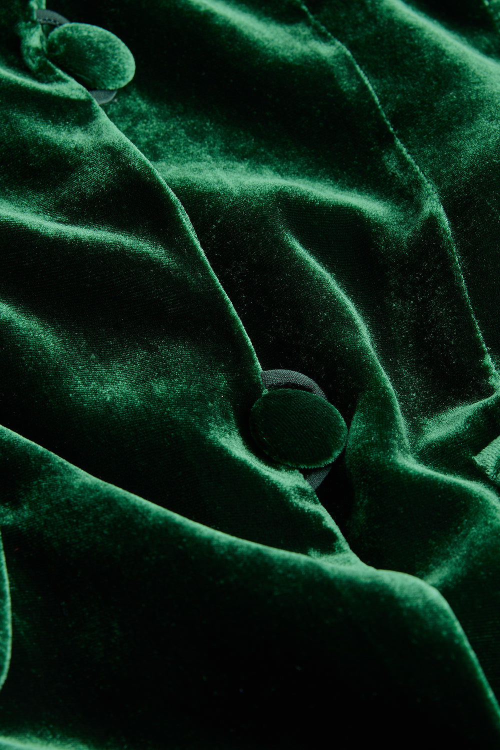 Opera coat in green silk velvet