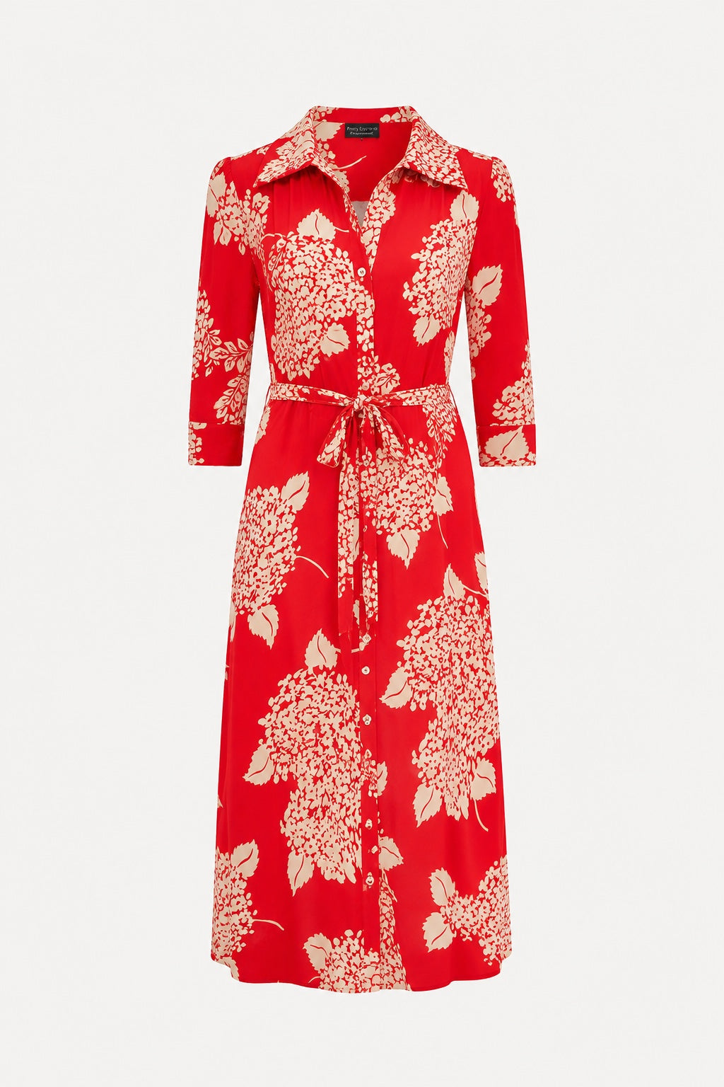 Vera shirt dress in red Hydrangea
