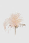 1920s feather headband in blush