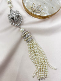 Deco pearl tassel necklace
