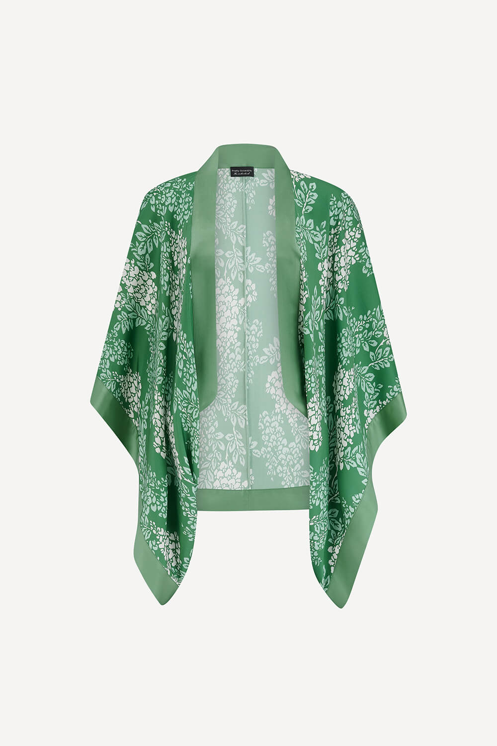 Kimono shrug in green Wisteria print