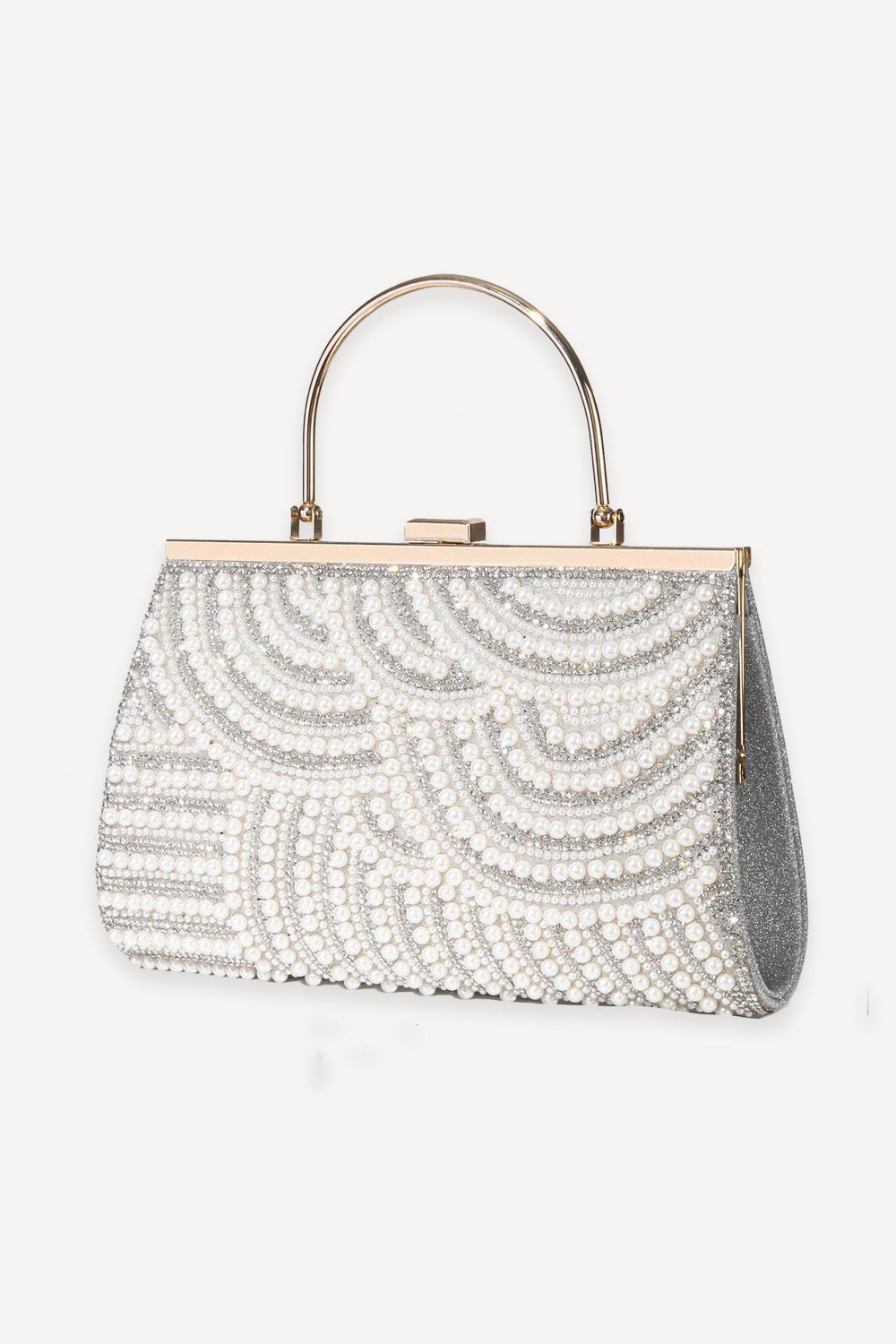 Pearl and crustal encrusted handbag