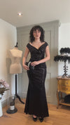 Femme totale sequin gown in jet black