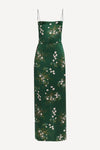 Meadow print maxi dress in silk satin