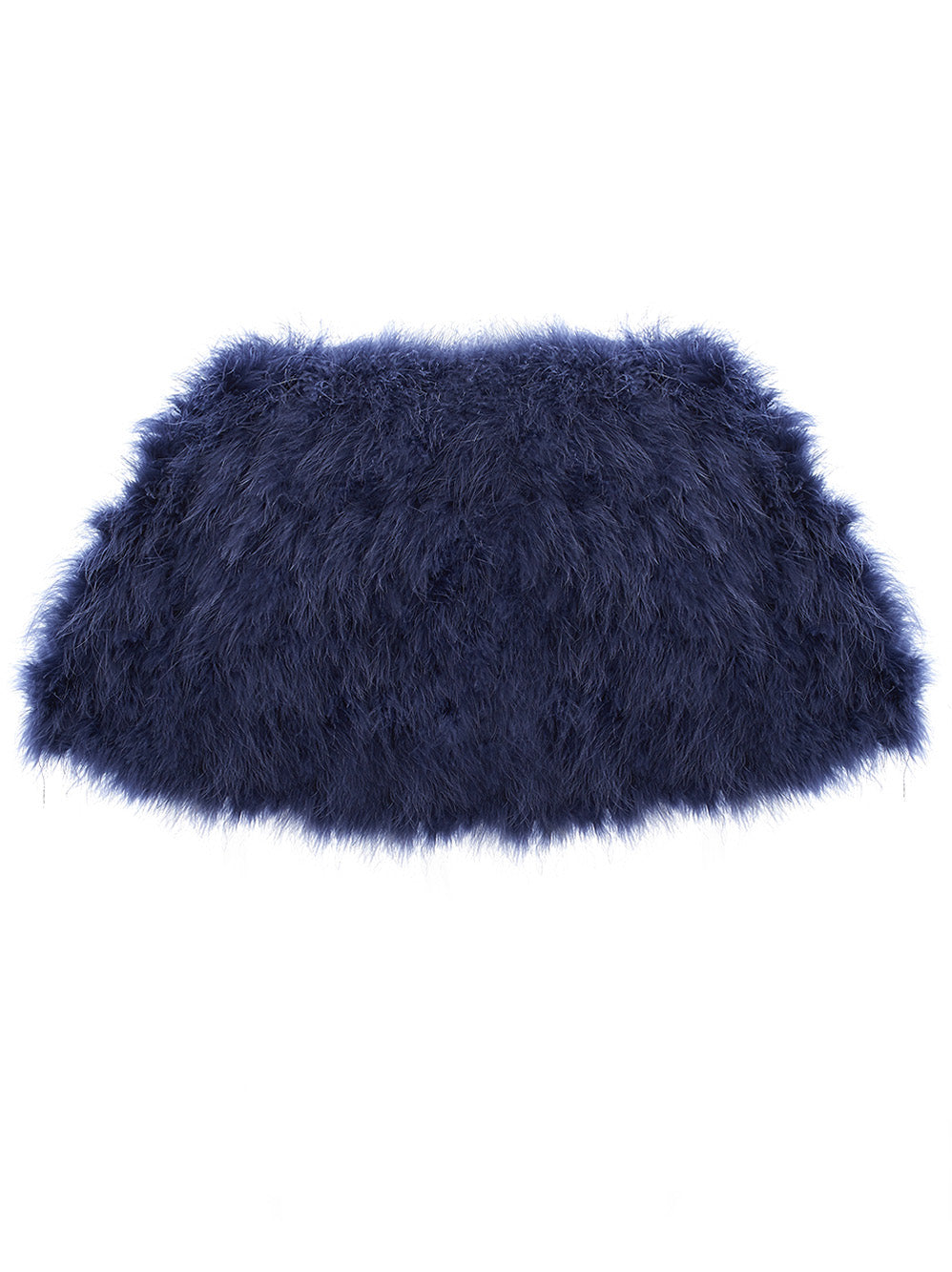 Feather stole in midnight blue