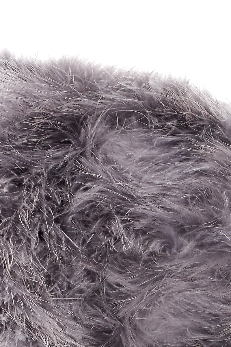 Plume feather bolero in silver grey