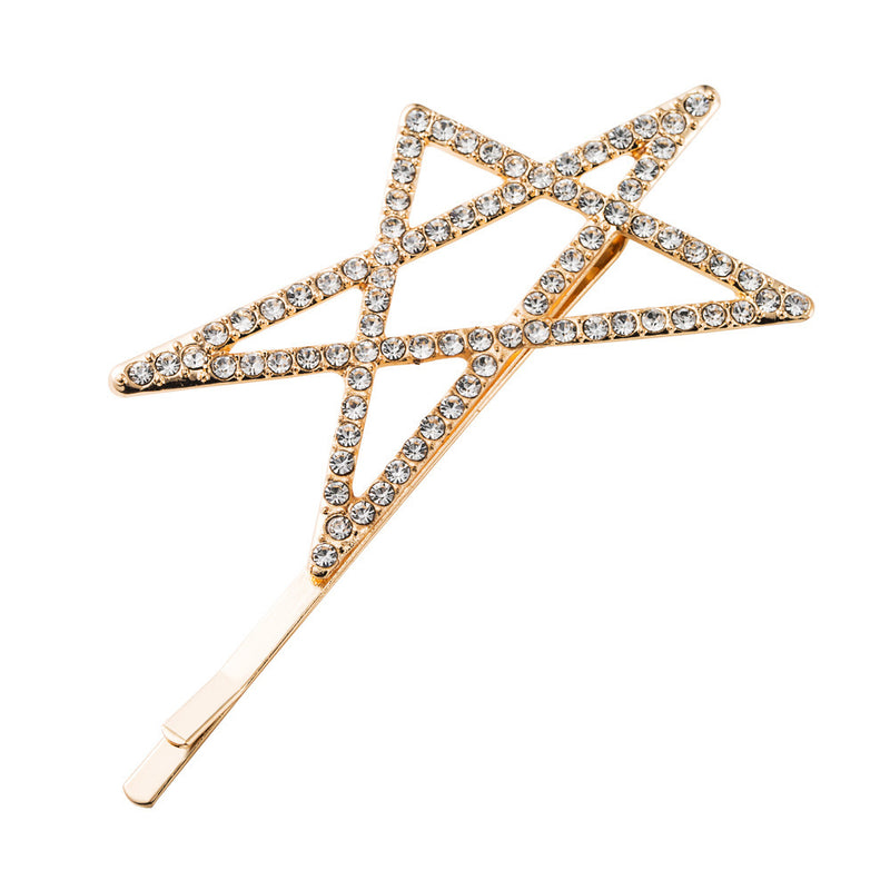 Gold star crystal hair clip