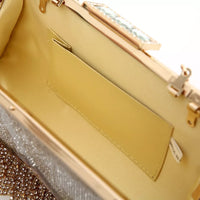 Crystal tassel handbag in silver & gold