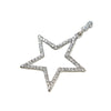 Open star crystal earrings in silver