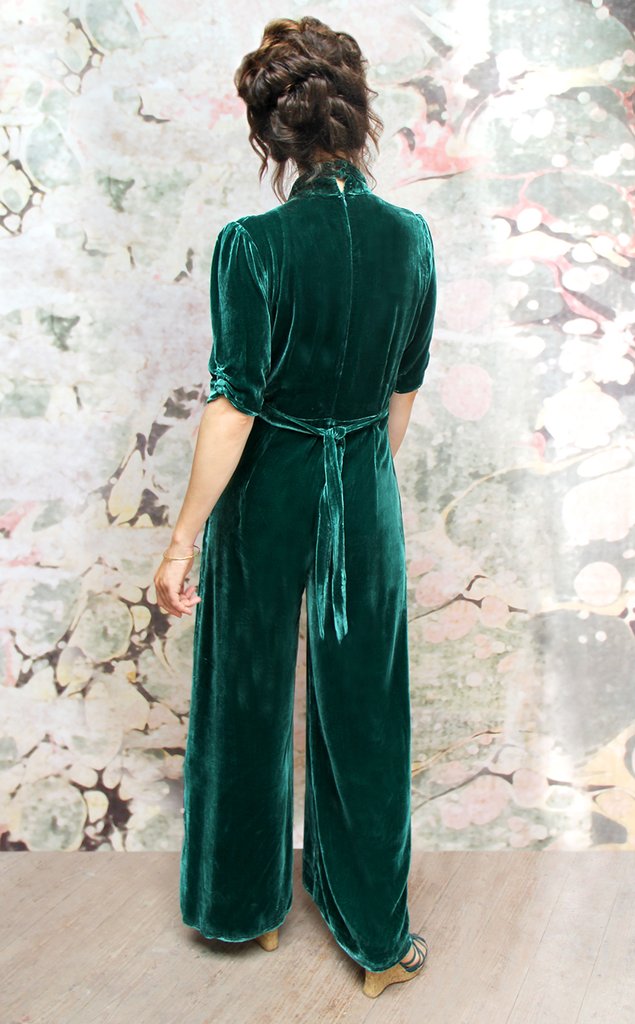 Thea wrap sales velvet jumpsuit